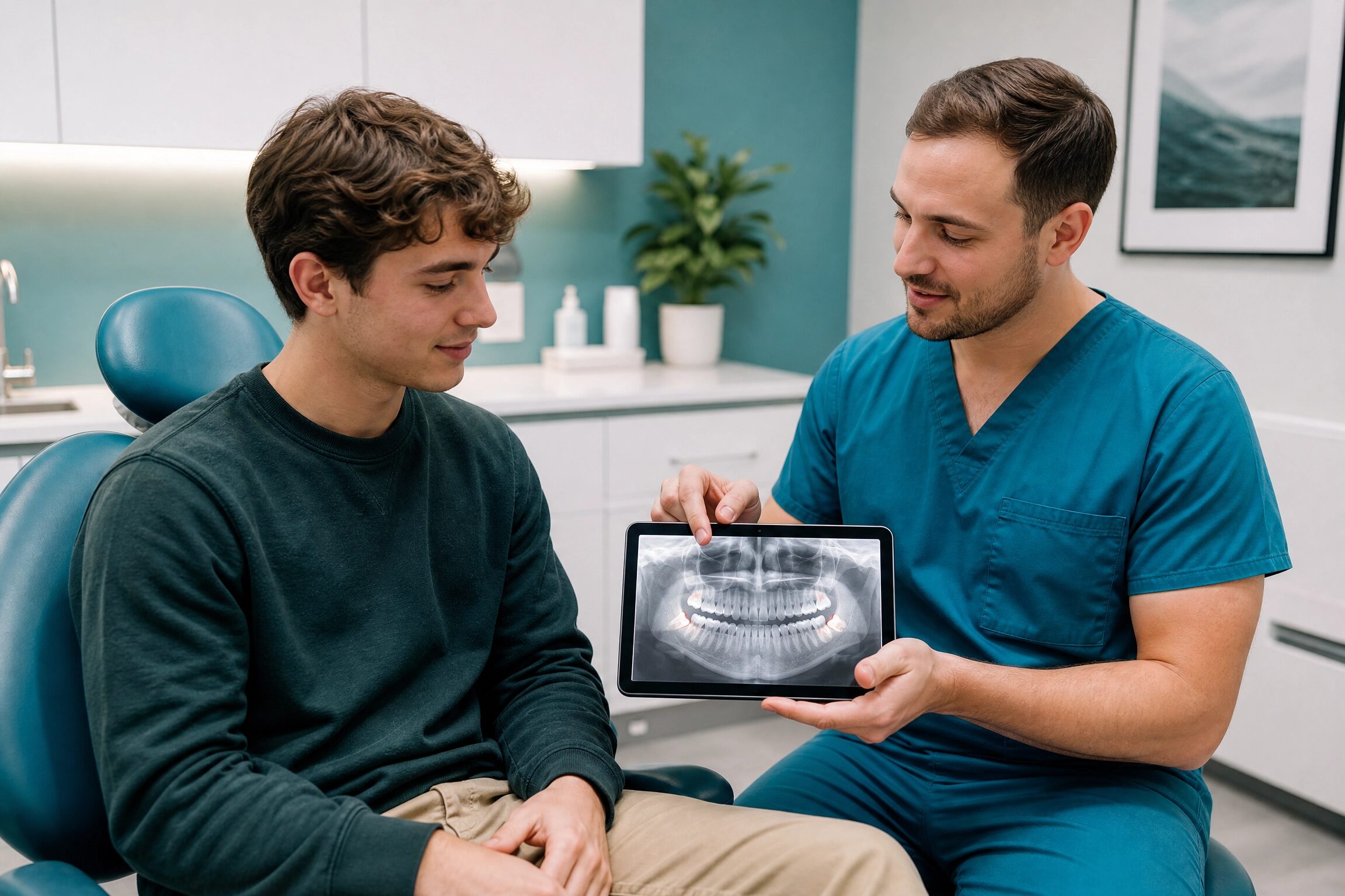 Patient consulting with dentist about wisdom teeth removal in Charlottesville VA