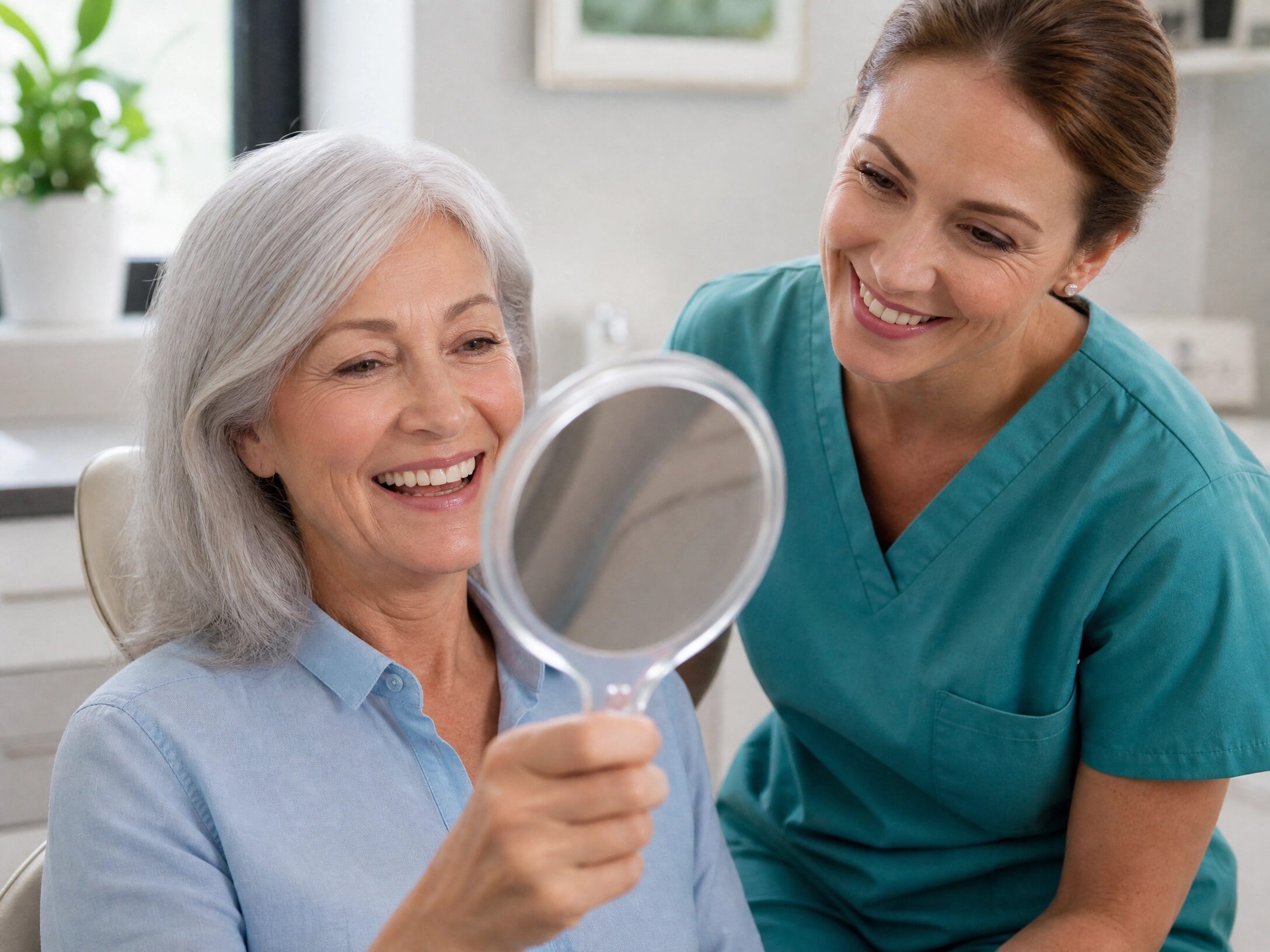 Custom denture fitting consultation at Charlottesville Dental Associates