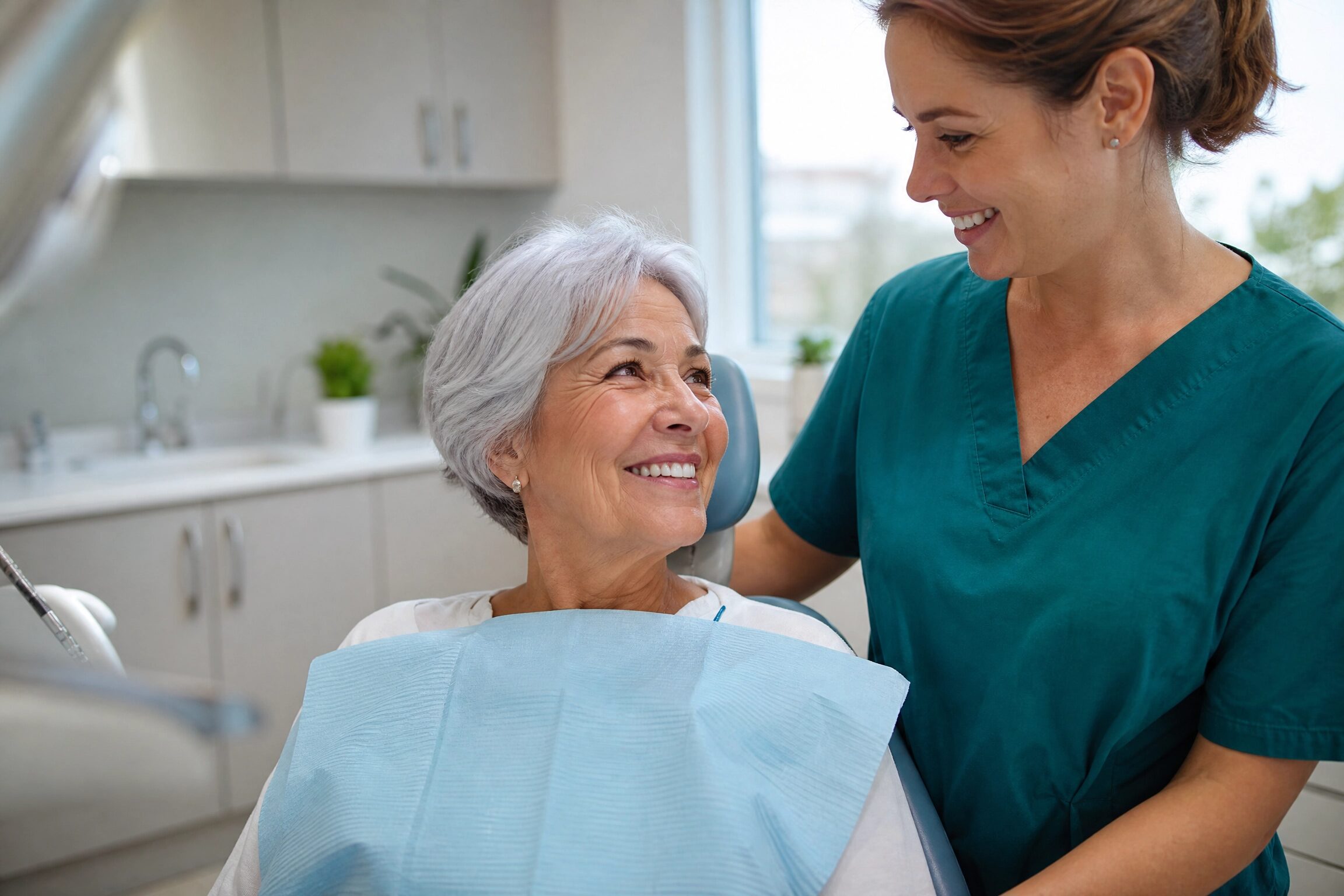 Patient smiling confidently after dentures at Charlottesville Dental Associates