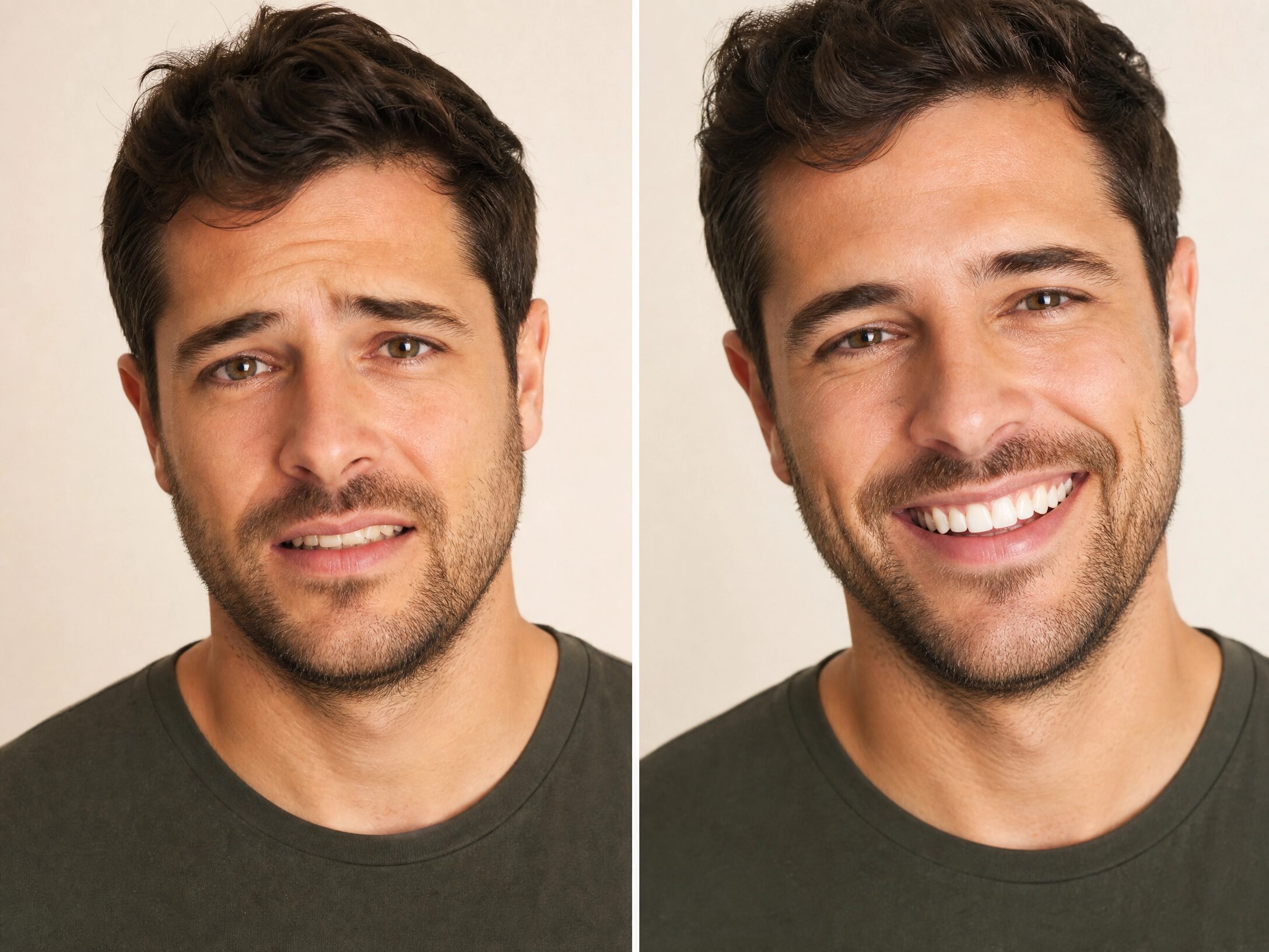 Before and after tooth-colored filling results at Charlottesville Dental Associates