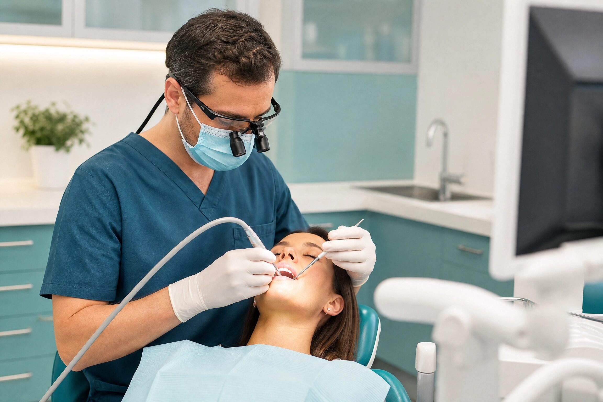 Dentist performing root canal therapy at Charlottesville Dental Associates